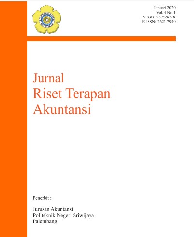 					View Vol. 4 No. 1 (2020): JURNAL RISET TERAPAN AKUNTANSI
				