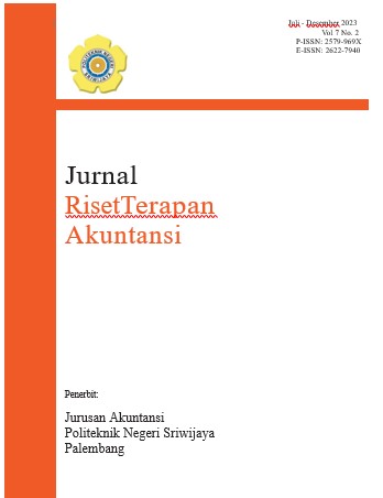 					View Vol. 7 No. 2 (2023): JURNAL RISET TERAPAN AKUNTANSI
				
